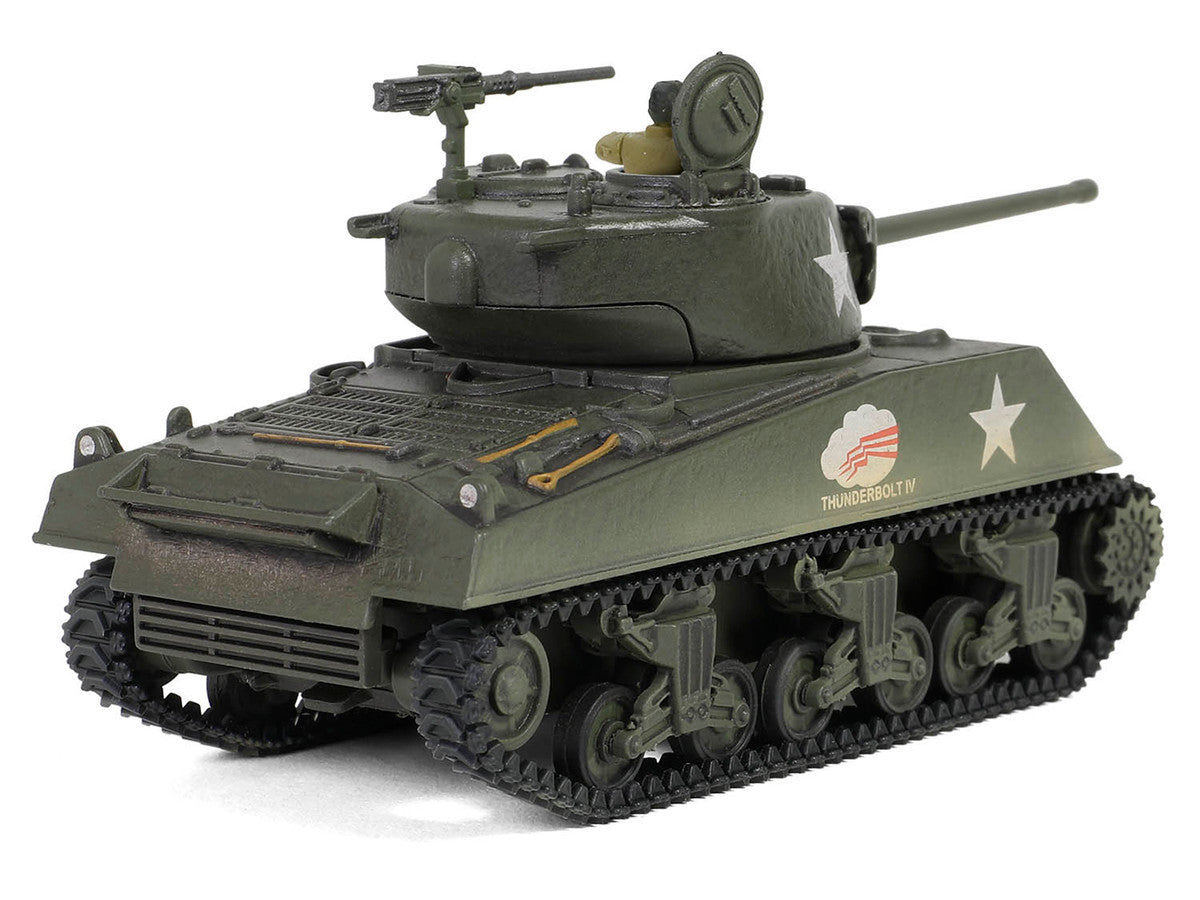 U.S. Sherman M4A3(76) Medium Tank "THUNDERBOLT IV 37th Tank Battalion 4th Armored Division Bastogne" (1944) United States Army "Mini AFV" Series 1/64 Diecast Model by Forces of Valor Forces Of Valor