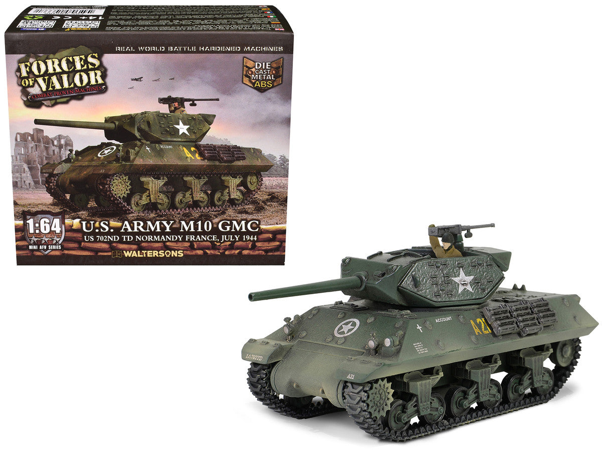 U.S. Army M10 GMC Tank "702nd Tank Destroyer Battalion Normandy France" (1944) United States Army "Mini AFV" Series 1/64 Diecast Model by Forces of Valor Forces Of Valor