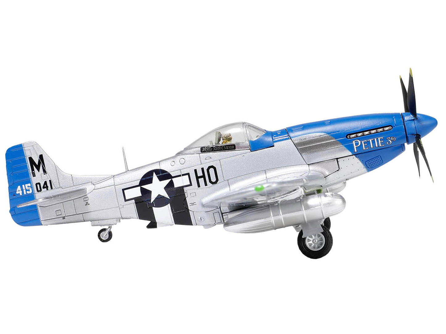 North American Aviation P-51D Mustang Aircraft Fighter "Petie 3rd Lt. Col. John C. Meyer 487th Fighter Squadron 352nd Fighter Group USAAF" (1944) "WW2 Aircrafts Series" 1/72 Diecast Model by Forces of Valor