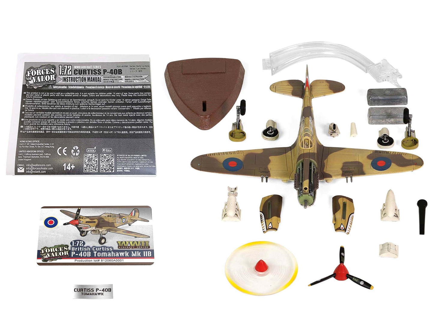 Curtiss P-40B Tomahawk MK IIB Aircraft Fighter "112 Squadron (Royal Air Force) AK402 GA-F North Africa" (October 1941) "WW2 Aircrafts Series" 1/72 Diecast Model by Forces of Valor