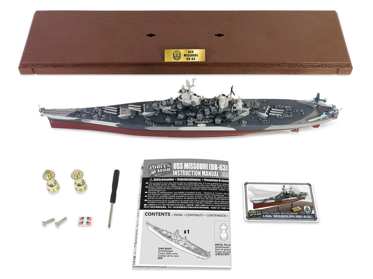 USS Missouri (BB-63) Iowa-class Battleship "Battle of Okinawa" (1945) United States Navy (Full Hull Edition) "Battleship" Series 1/700 Diecast Model by Forces of Valor Forces Of Valor