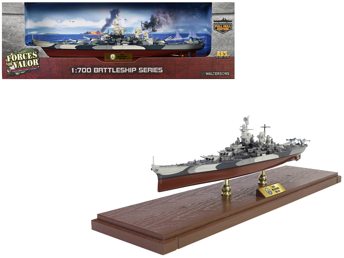 USS Missouri (BB-63) Iowa-class Battleship "Battle of Okinawa" (1945) United States Navy (Full Hull Edition) "Battleship" Series 1/700 Diecast Model by Forces of Valor Forces Of Valor