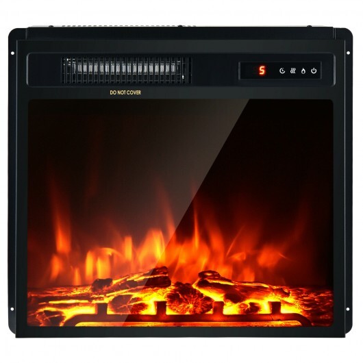 18 Inch 1500W Electric Fireplace Freestanding and Recessed Heater W2B