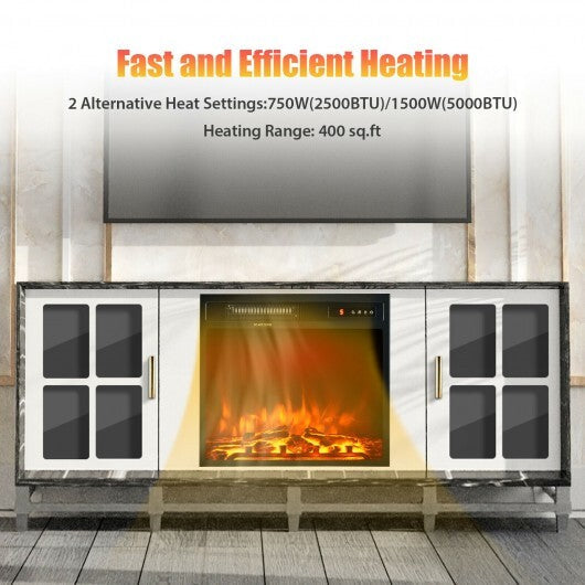 18 Inch 1500W Electric Fireplace Freestanding and Recessed Heater W2B