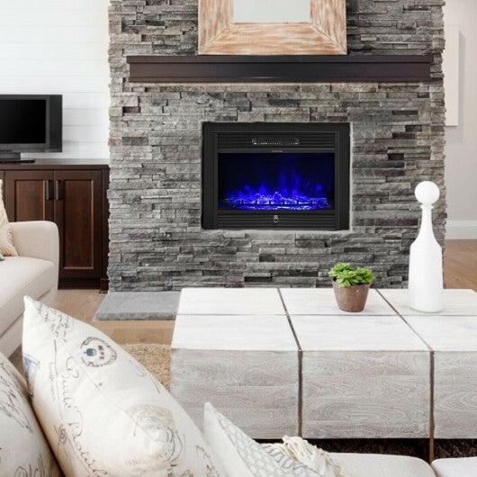 28.5 Inch Electric Fireplace Recessed with 3 Flame Colors W2B