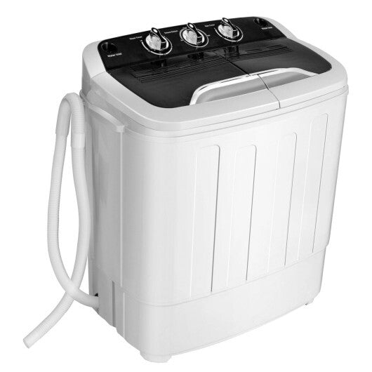 8 Lbs Compact Mini Twin Tub Washing Spiner Machine for Home and Apartment W2B