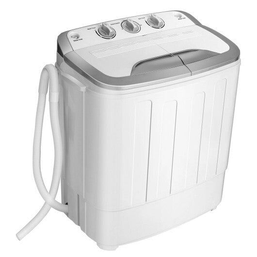 8 Lbs Compact Mini Twin Tub Washing Spiner Machine for Home and Apartment W2B