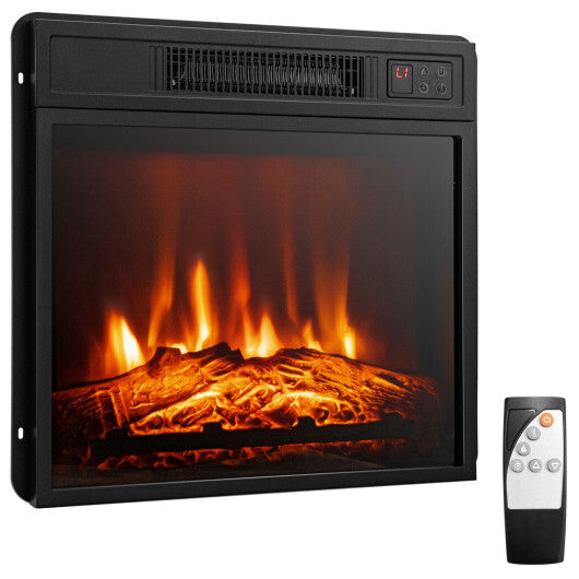 18 Inch Electric Fireplace Inserted with Adjustable LED Flame W2B