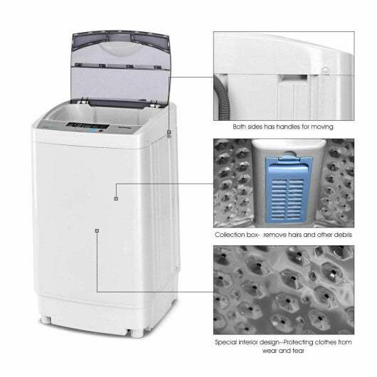 12 lbs Full-automatic Washing Machine with 10 Wash Programs W2B