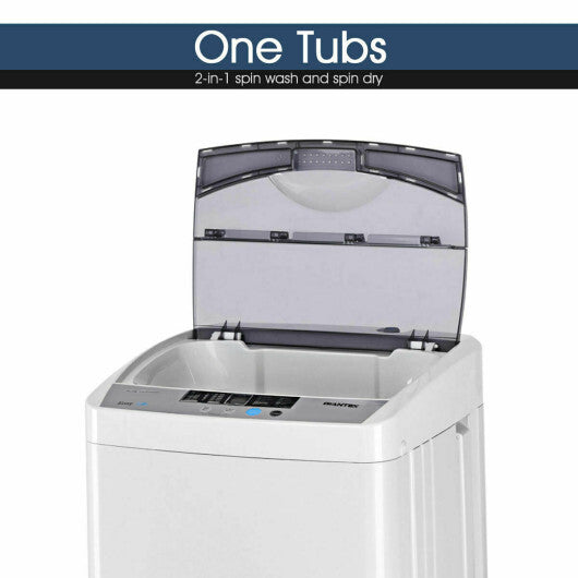 12 lbs Full-automatic Washing Machine with 10 Wash Programs W2B