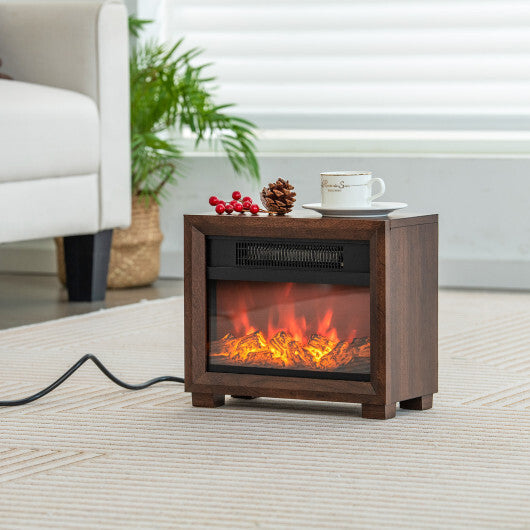 Mini Wooden Space Tabletop Fireplace with Realistic Flame Effect W2B