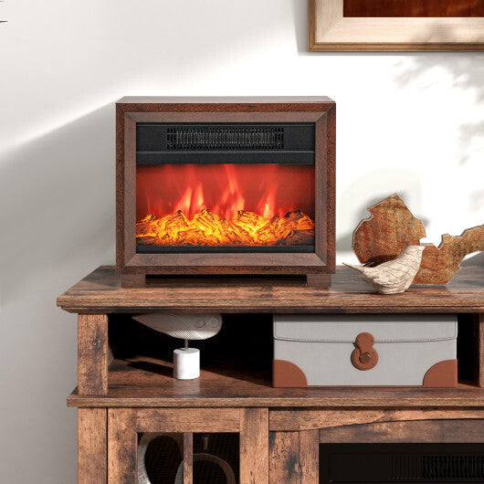 Mini Wooden Space Tabletop Fireplace with Realistic Flame Effect W2B