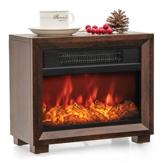 Mini Wooden Space Tabletop Fireplace with Realistic Flame Effect W2B