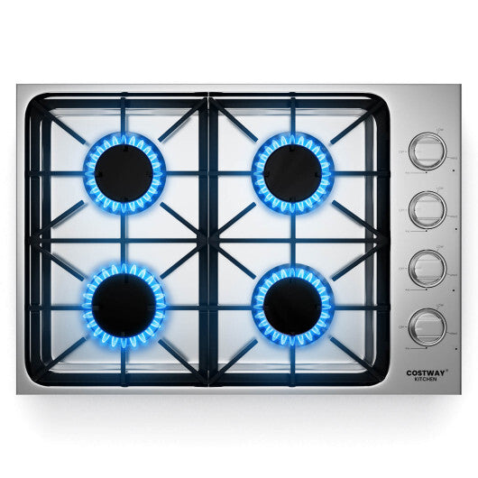 30/36 Inch Gas Cooktop with 4/6 Powerful Burners and ABS Knobs-30 inches W2B