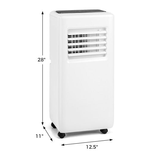 3-in-1 8000 BTU Portable Air Conditioner with Remote Control-White W2B