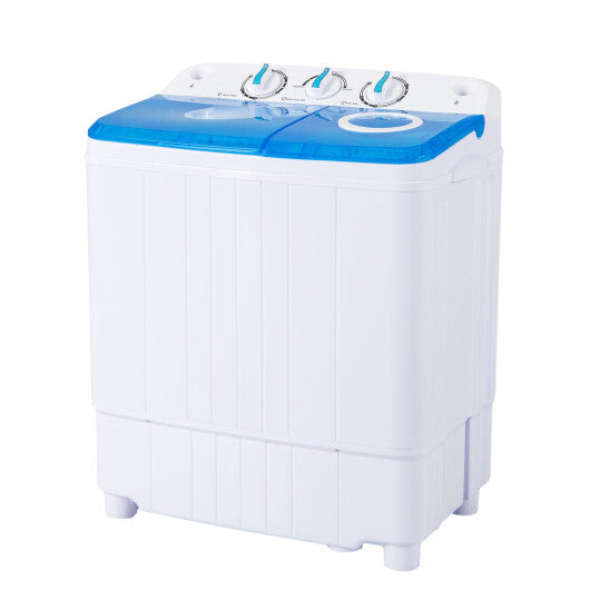 17.6 lbs Portable Washing Machine with Drain Pump-Blue