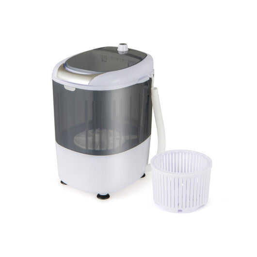 Portable Mini Washing Machine Semi-Automatic Washer and Spinner Combo with Single Tub-Gray W2B