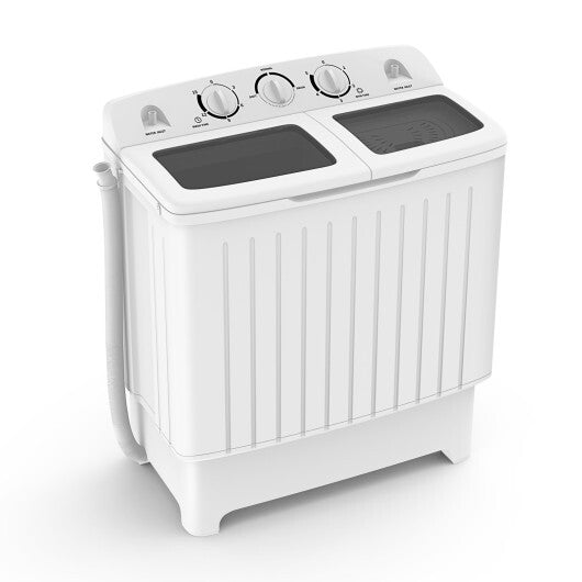 20 lbs Portable Washing Machine with Built-in Gravity Drain-Gray W2B