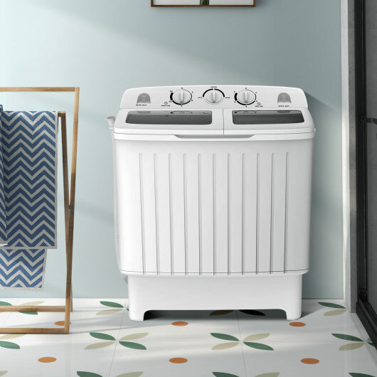 20 lbs Portable Washing Machine with Built-in Gravity Drain-Gray W2B