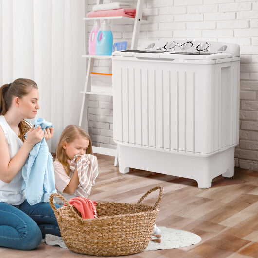 20 lbs Portable Washing Machine with Built-in Gravity Drain-Gray W2B