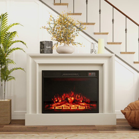 23 Inch Electric Fireplace Insert Fireplace Heater with Adjustable Flame Color W2B