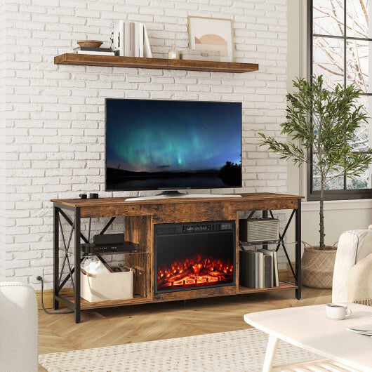 23 Inch Electric Fireplace Insert Fireplace Heater with Adjustable Flame Color W2B