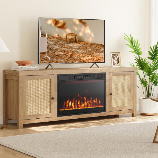 23 Inches 750W/1500W Electric Fireplace Heater with Alter Flame Color and Brightness W2B