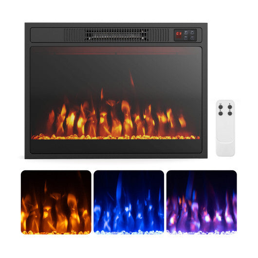 23 Inches 750W/1500W Electric Fireplace Heater with Alter Flame Color and Brightness W2B