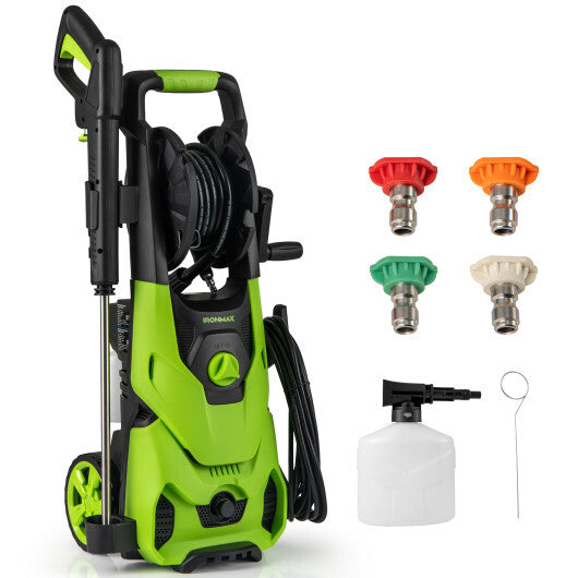 2150PSI Electric Pressure Washer 1.2GPM with 4 Quick Connect Nozzles and Foam Cannon-Green W2B