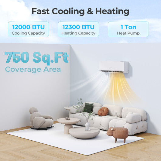SEERXtreme Series ENERGY STAR Certified 12000 BTU 24 SEER2 115V Mini Split Heat Pump Heating at -15F W2B