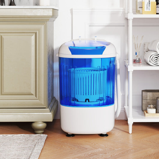Portable Mini Semi-automatic Washing Machine with Spin Tub and Drain Hose 2.5 kg Capacity-Blue W2B