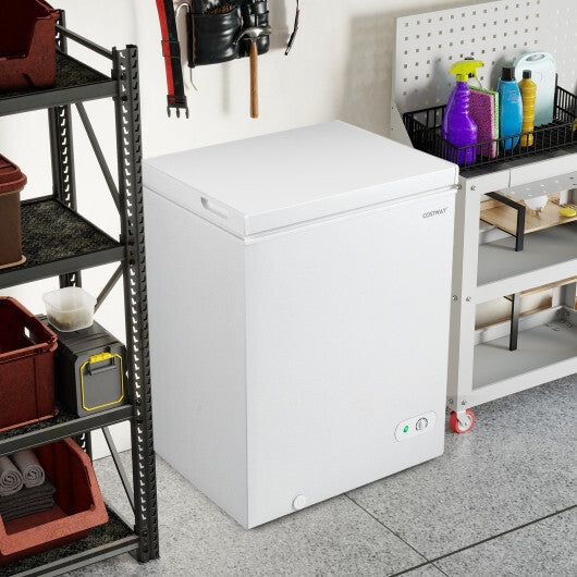 141 L/5 Cu.Ft Compact Chest Freezer with 7-Gear Adjustable Temperature-White W2B