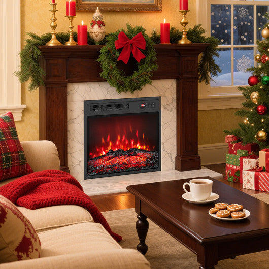 18 Inch Electric Fireplace Insert with Remote Control and 7 Realistic Flame Colors