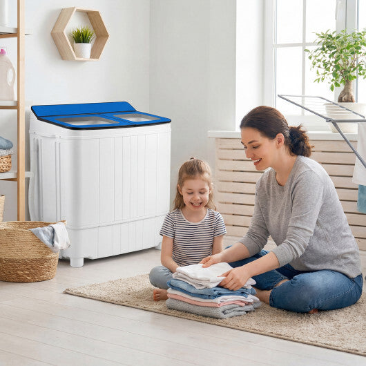 Portable Washing Machine 18 lbs Mini Laundry Machine with 11 LBS Washer-Blue W2B
