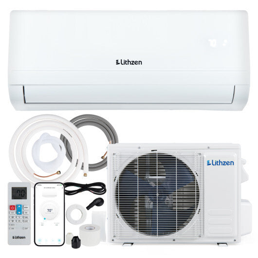 Lithzen 12000 BTU 208-230V 17 SEER2 Mini Split Air Conditioner and Heater WiFi Enabled W2B