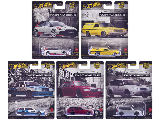 "Fast Wagons" 5 piece Set "Car Culture" 2024 Series J Diecast Model Cars by Hot Wheels Hotwheels