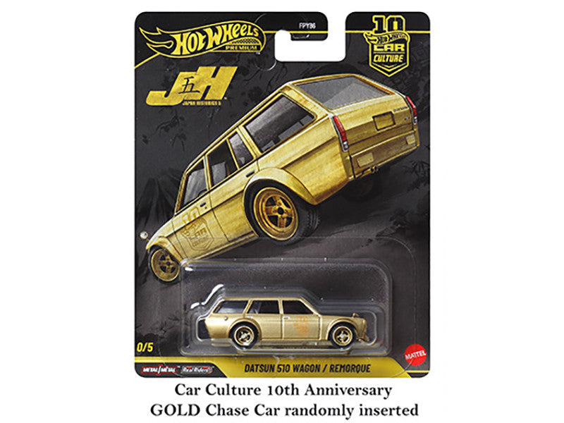 "Japan Historics 5" 5 piece Set "Car Culture 10th Anniversary" 2025 Series P Diecast Model Cars by Hot Wheels Hotwheels