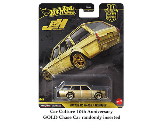 "Japan Historics 5" 5 piece Set "Car Culture 10th Anniversary" 2025 Series P Diecast Model Cars by Hot Wheels Hotwheels