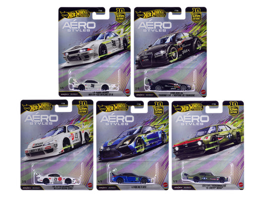 "Aero Styles" 5 piece Set "Car Culture 10th Anniversary" 2026 Series U Diecast Model Cars by Hot Wheels Hotwheels