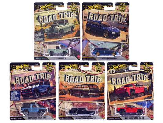 "Road Trip" 5 piece Set "Car Culture 10th Anniversary" Series V Diecast Model Cars by Hot Wheels Hotwheels