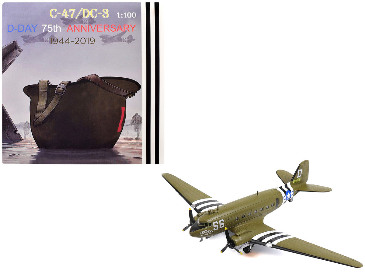 Douglas C-47 Skytrain Transport Aircraft "Night Fright 79th Troop Carrier Squadron 436th Troop Carrier Group D-Day" (1944) United States Army Air Forces 1/100 Diecast Model Other