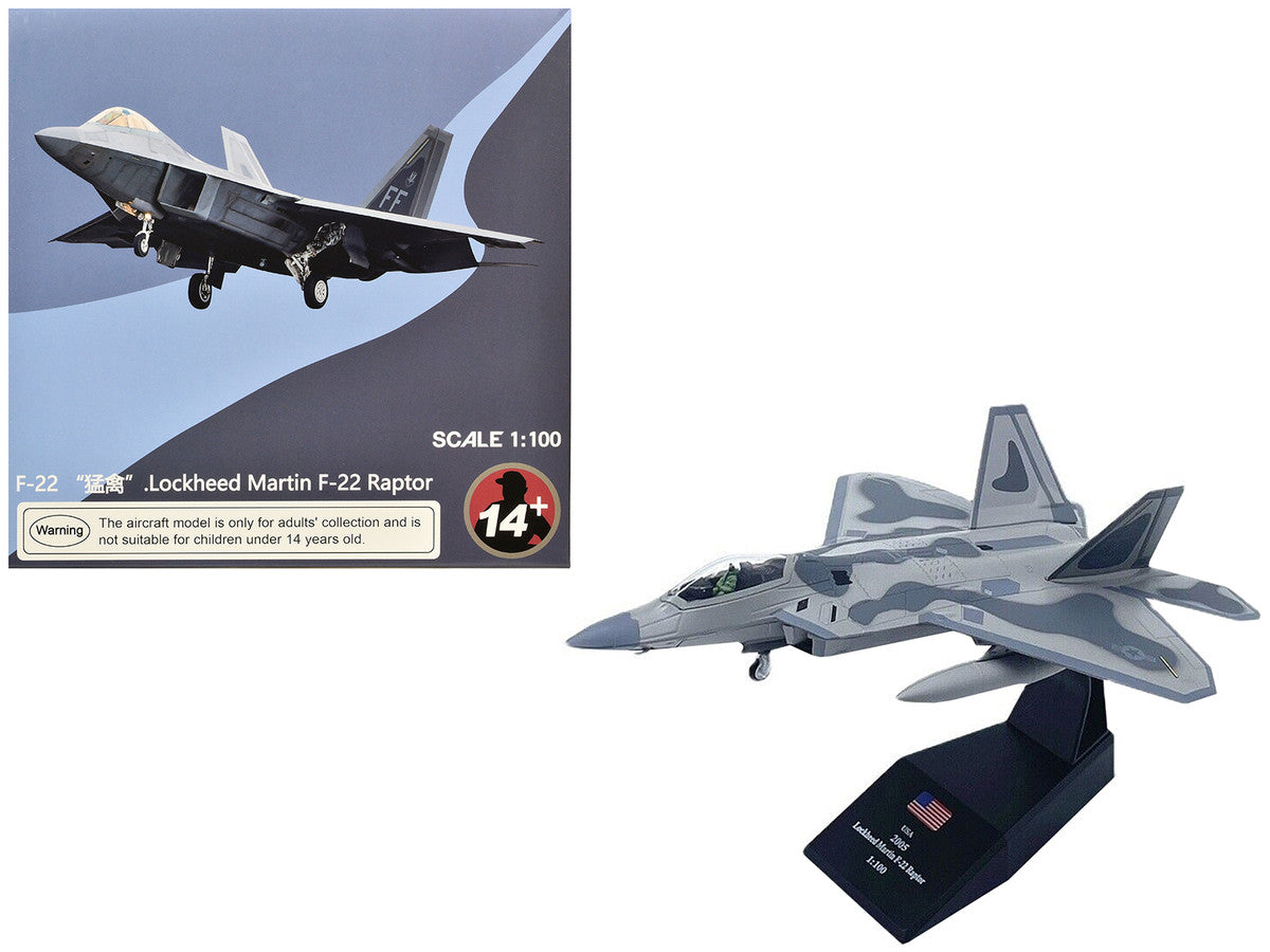 Lockheed Martin F-22A Raptor Stealth Aircraft "27th Figher Squadron 1st Operations Group Langley AFB" (2005) United States Air Force 1/100 Diecast Model Airplane Other