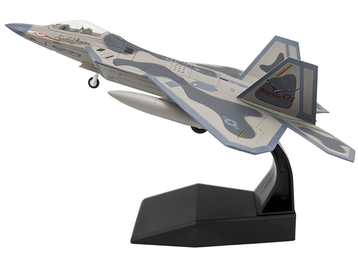 Lockheed Martin F-22A Raptor Aircraft "Spirit of America 412th Test Wing Edwards Air Force Base" (1997) United States Air Force 1/100 Diecast Model Airplane Other