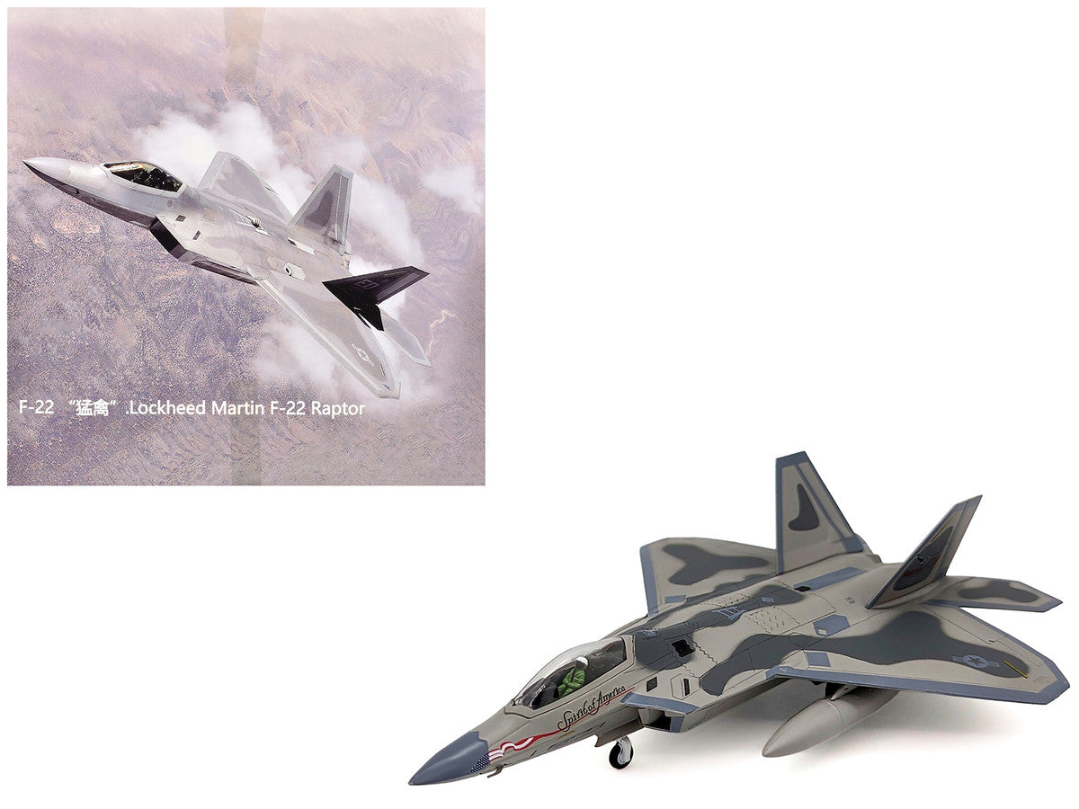 Lockheed Martin F-22A Raptor Aircraft "Spirit of America 412th Test Wing Edwards Air Force Base" (1997) United States Air Force 1/100 Diecast Model Airplane Other