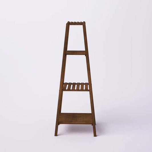 Modern Boho Wooden 4-Shelf Pyramidal Plant Stand FastFurnishings
