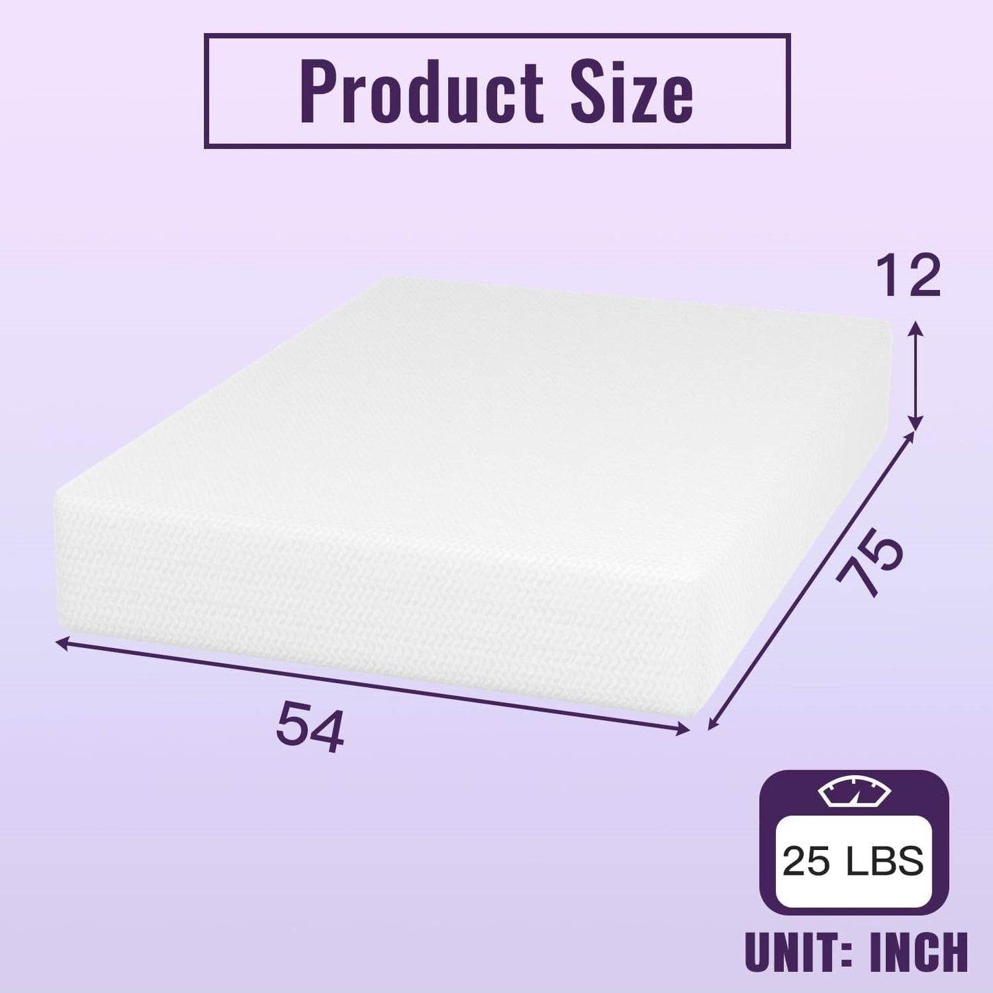 Full size 12-inch Charcoal Infused Memory Foam Mattress with Removable Cover FastFurnishings