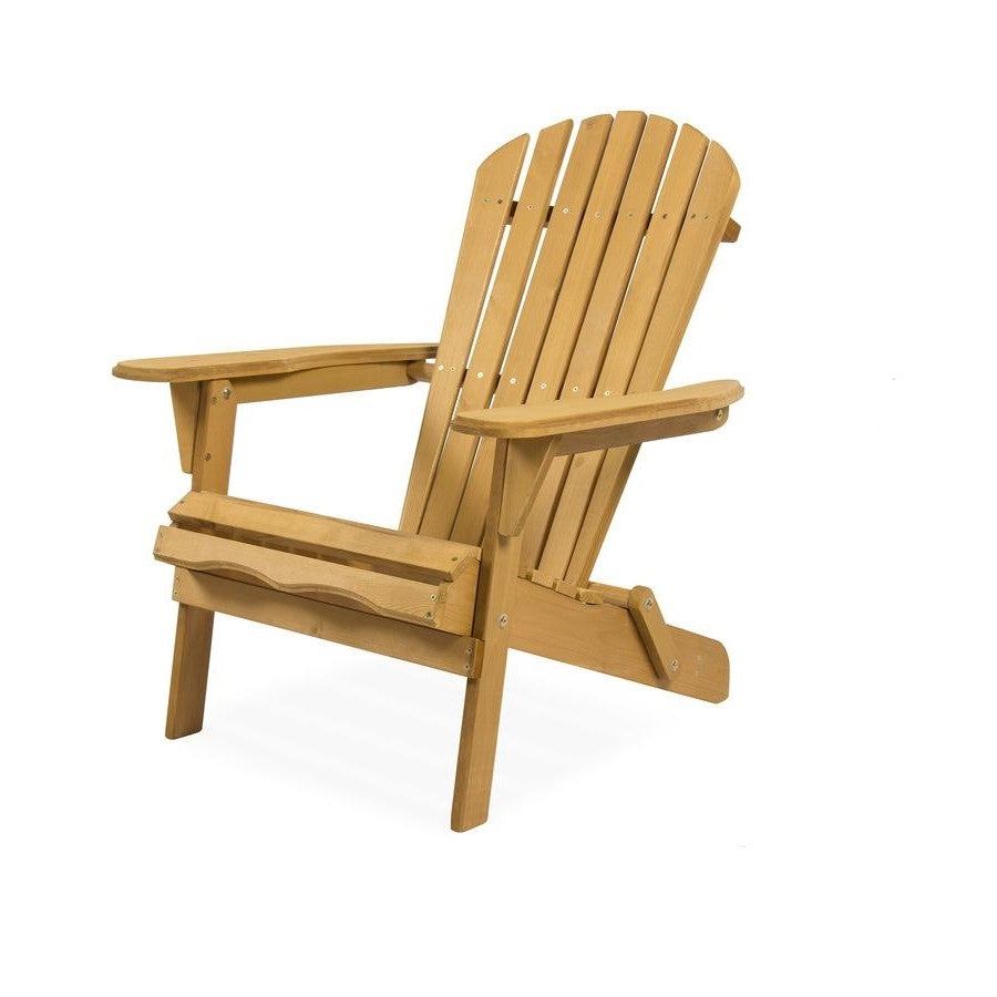 All Weather Adirondack Large Foldable Chair Natural Finish FastFurnishings