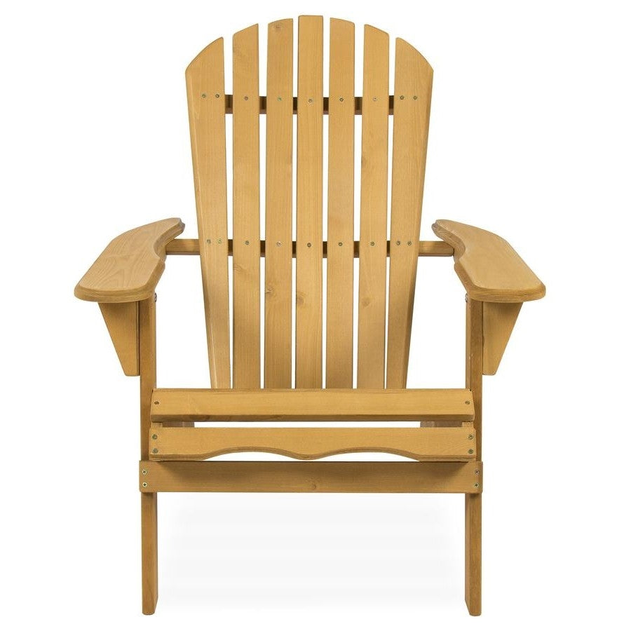 All Weather Adirondack Large Foldable Chair Natural Finish FastFurnishings