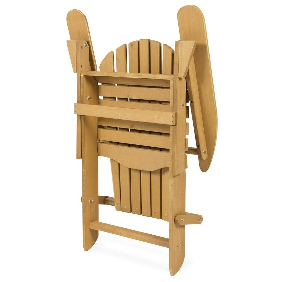 All Weather Adirondack Large Foldable Chair Natural Finish FastFurnishings
