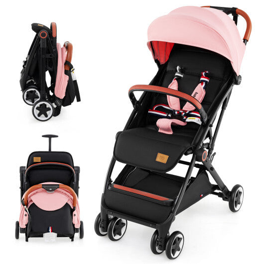 Versatile Travel Stroller with Safety Harness  Smooth Suspension & Large Storage